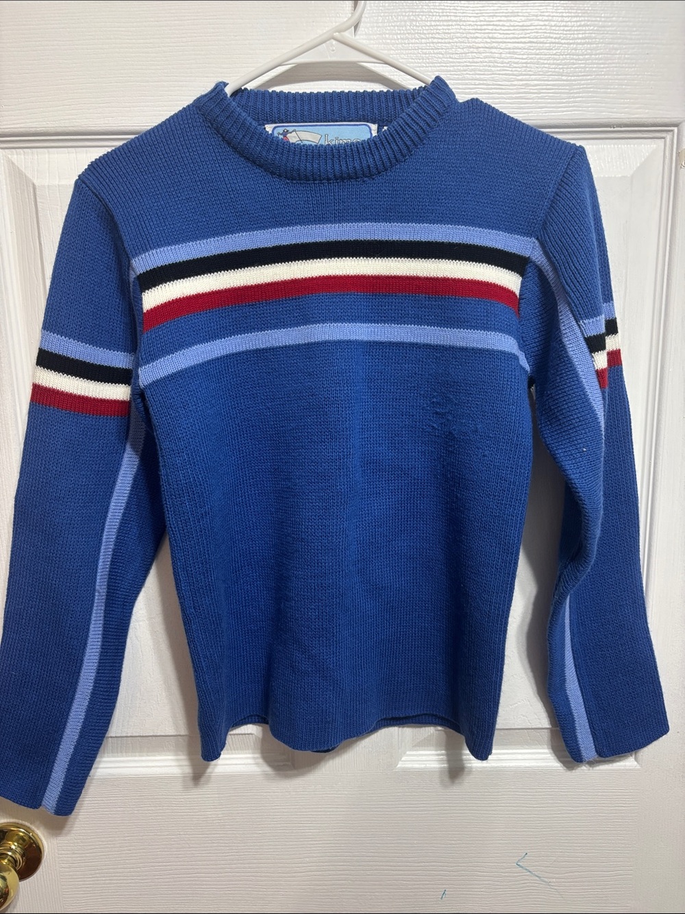 S-kimo by Susie’s Casuals Vintage Royal Blue Striped Crewneck Sweater